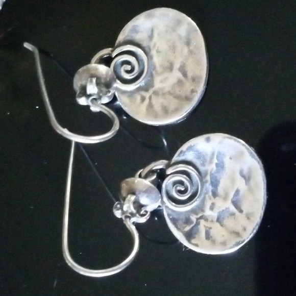 Silpada 925 Silver hammered oval minimalistic necklace and earring Set - Picture 2 of 12